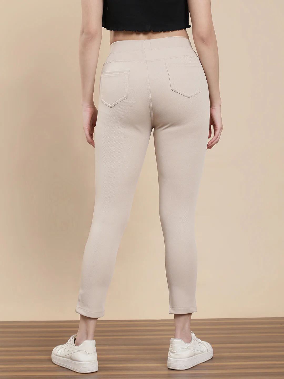 Women Beige Casual Jegging - Image 4