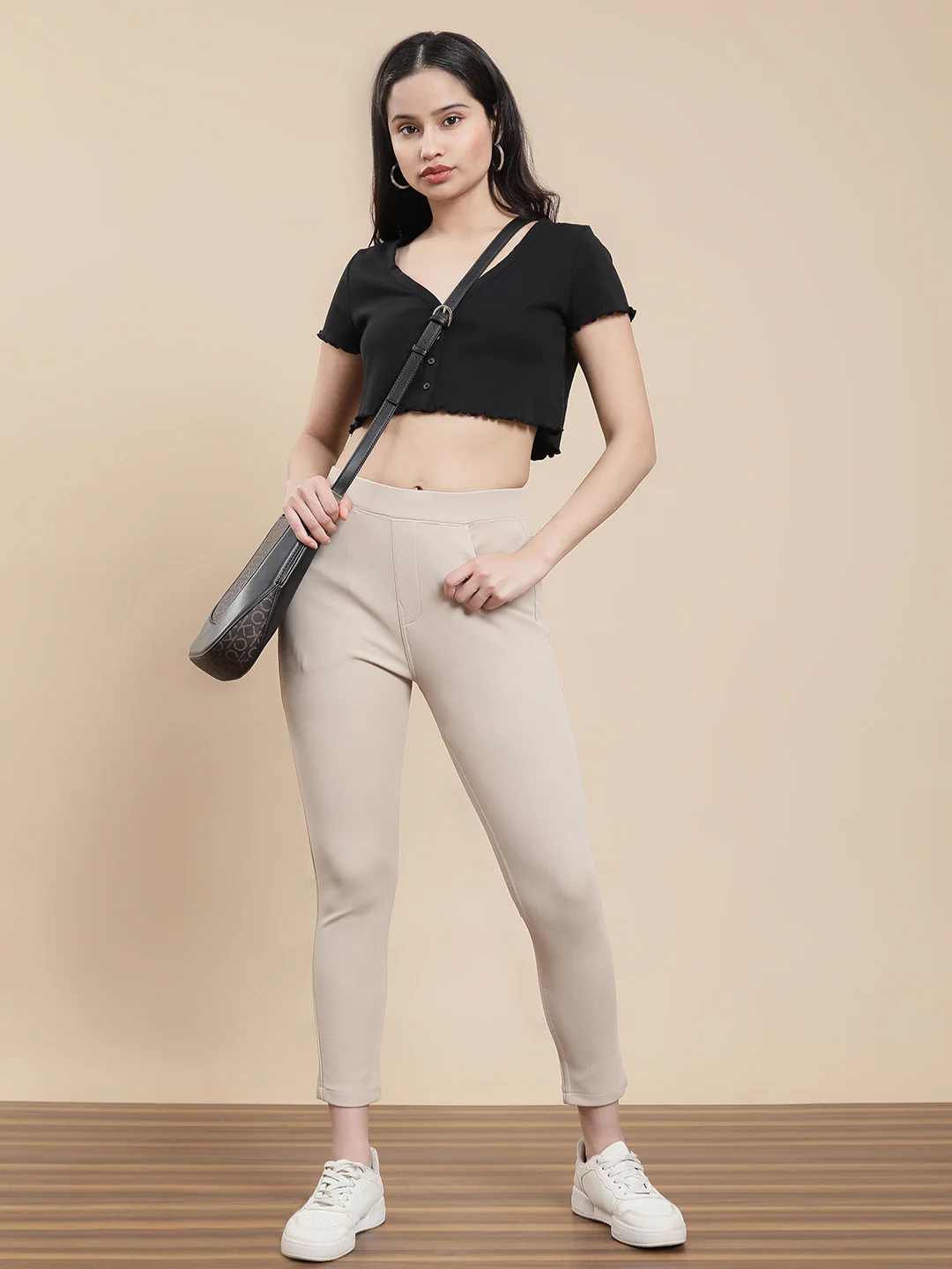 Women Beige Casual Jegging - Image 5