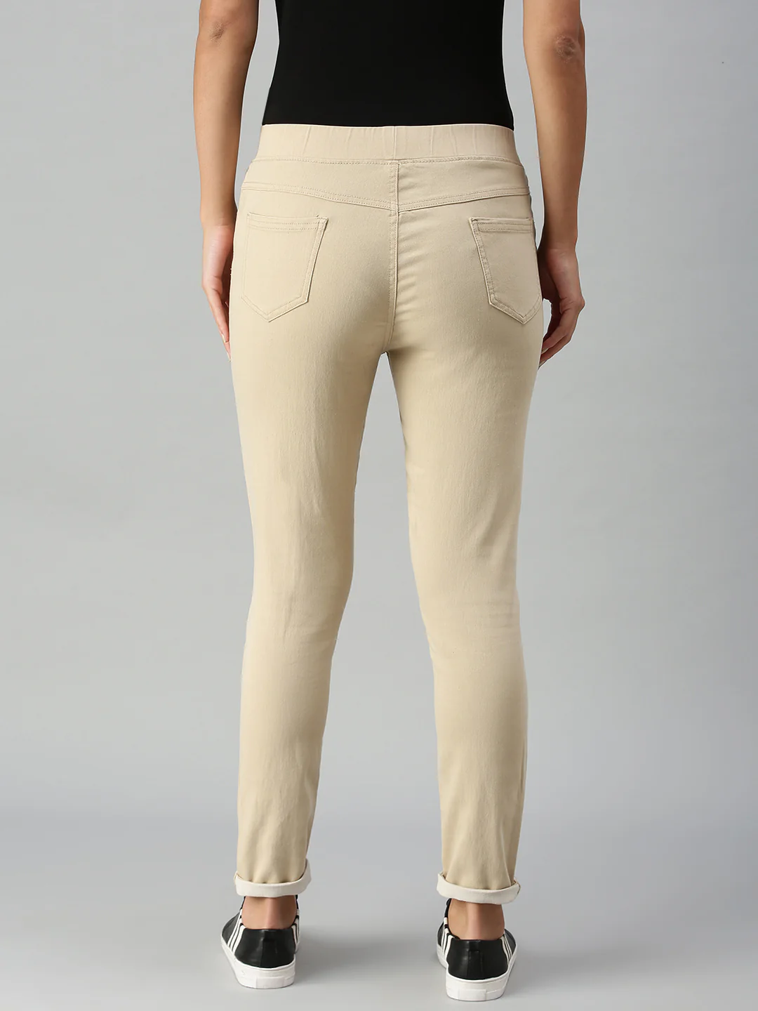 Women Beige Casual Legging - Image 3