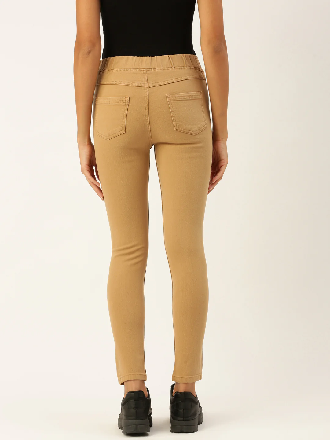 Women Beige Casual Legging - Image 4