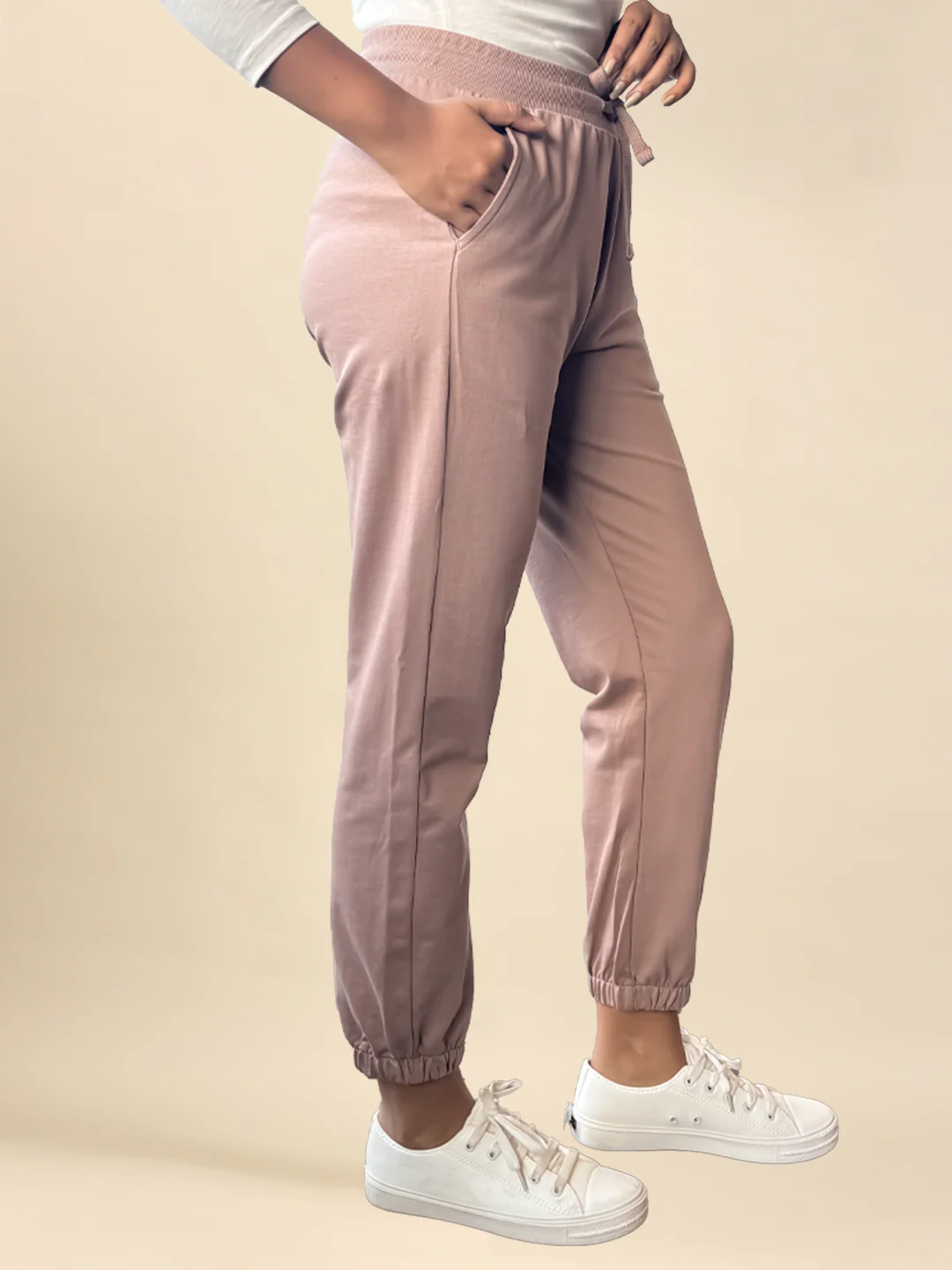 Women Beige Casual Jogger - Image 5