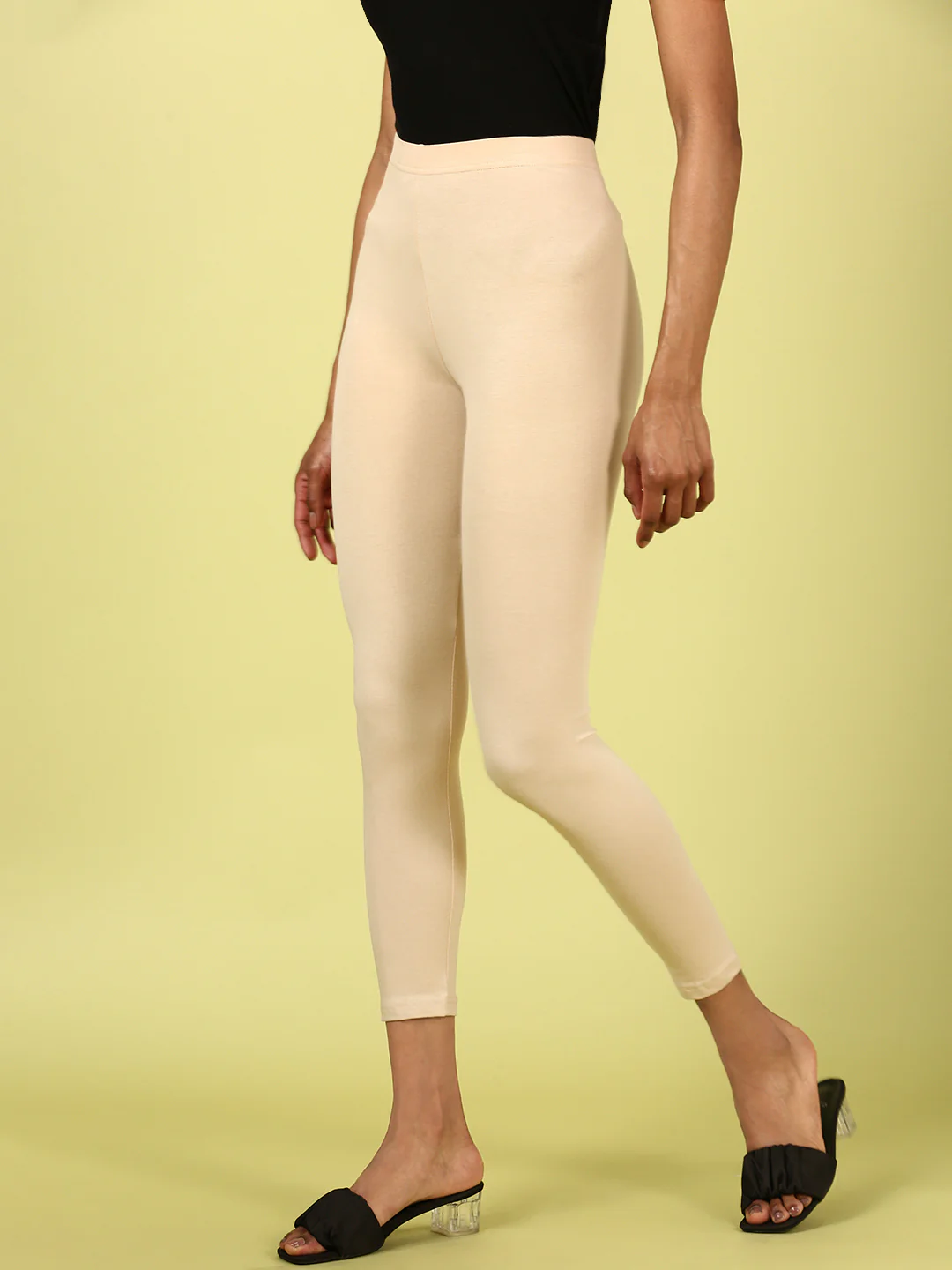 Women Beige Casual Leggings - Image 2