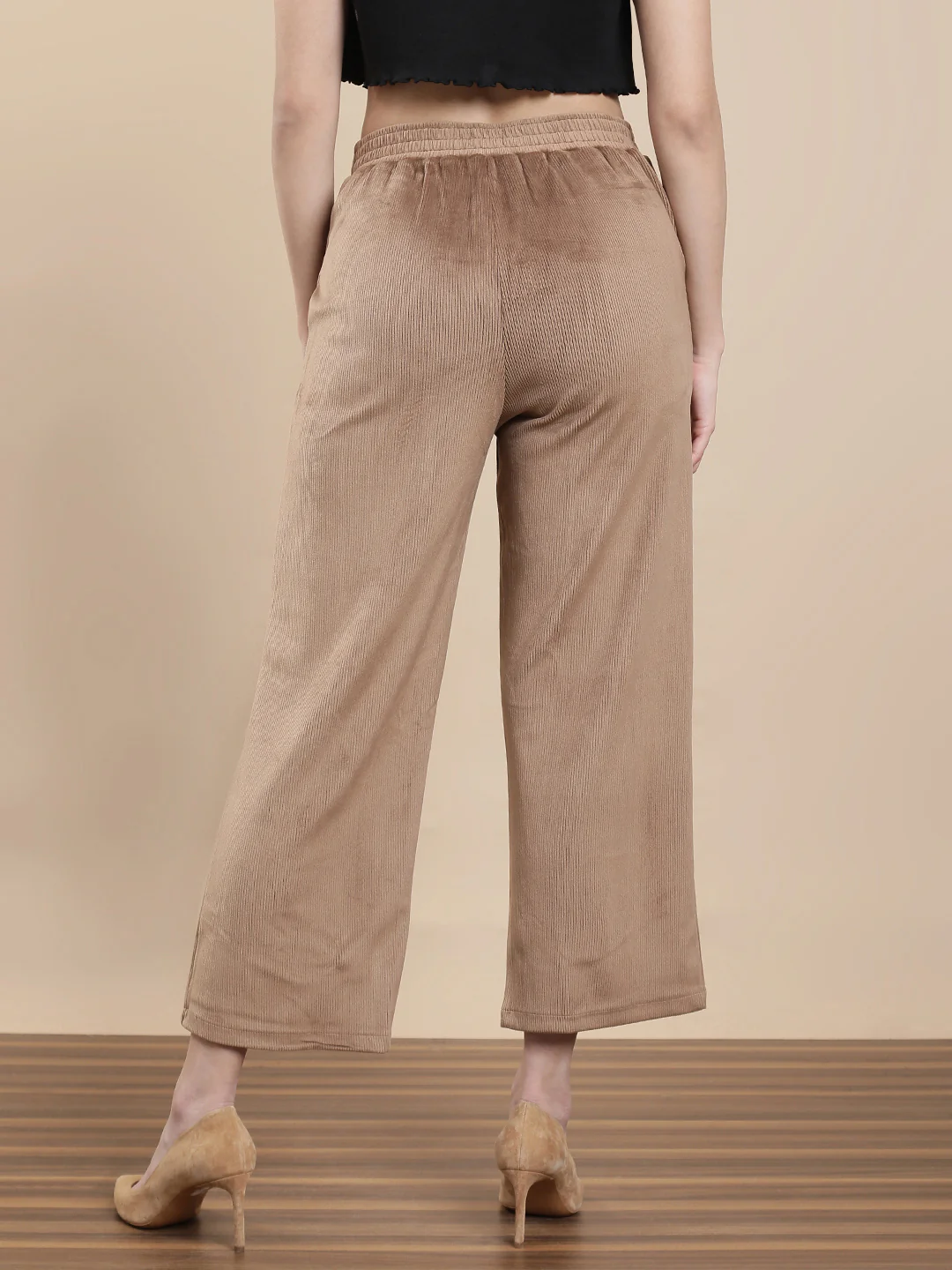 Women Beige Casual Palazzo - Image 2