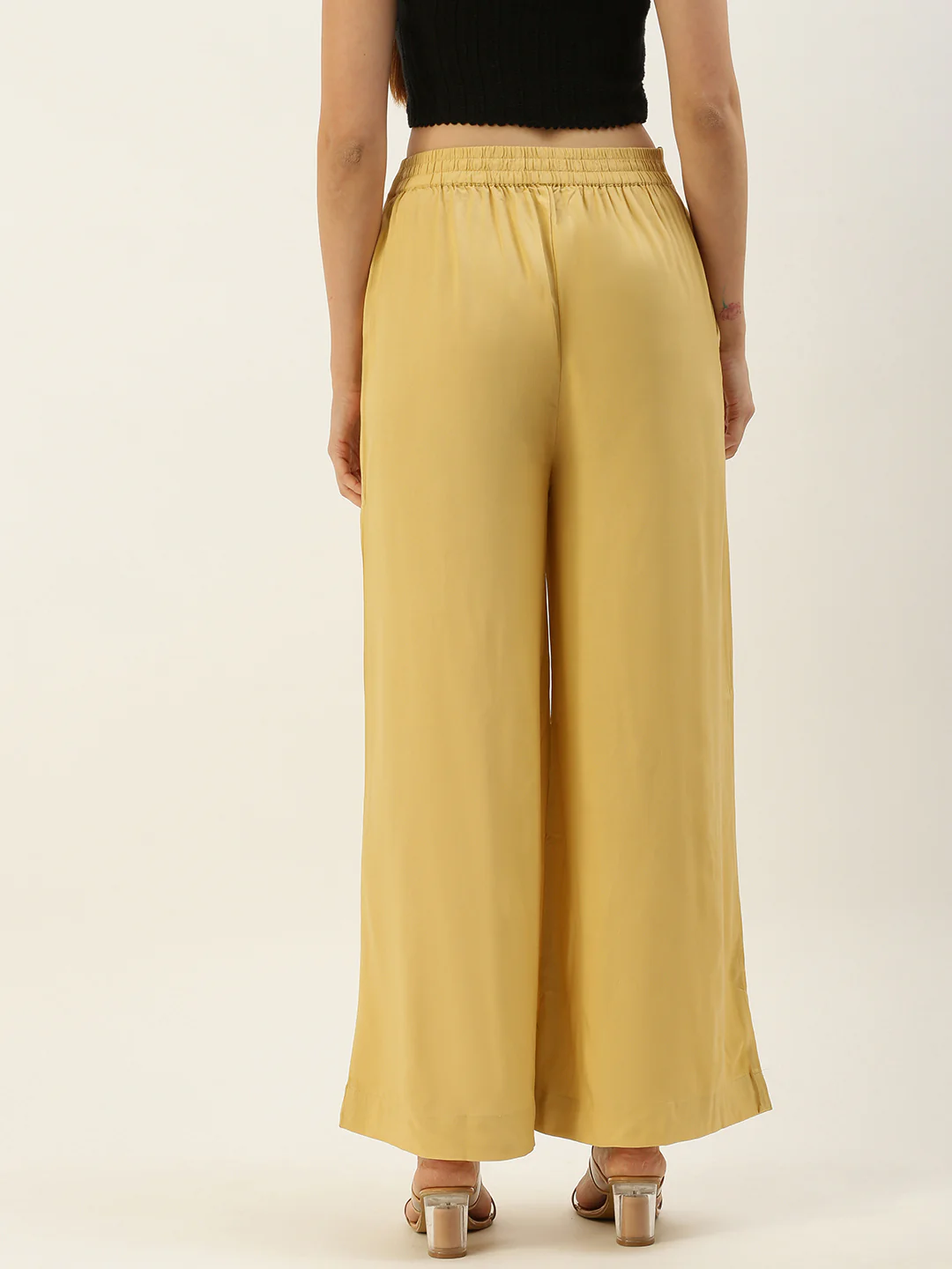 Women Beige Casual Palazzo - Image 3