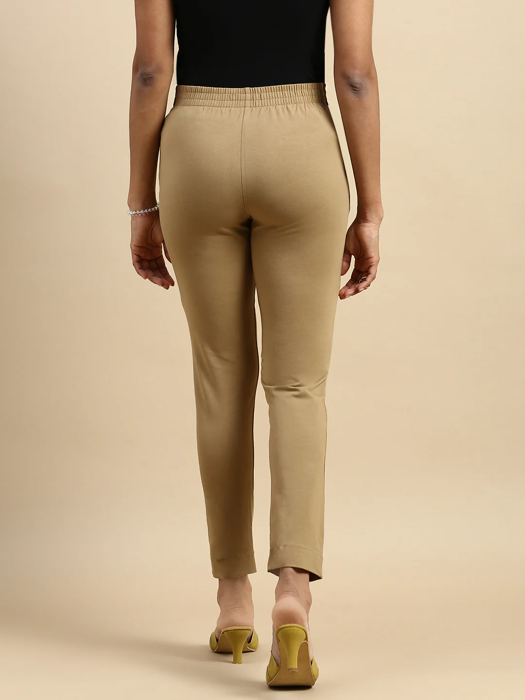Women Beige Casual Pants - Image 3