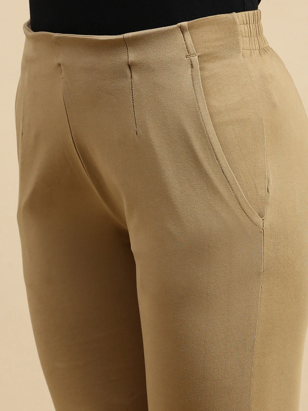 Women Beige Casual Pants - Image 5