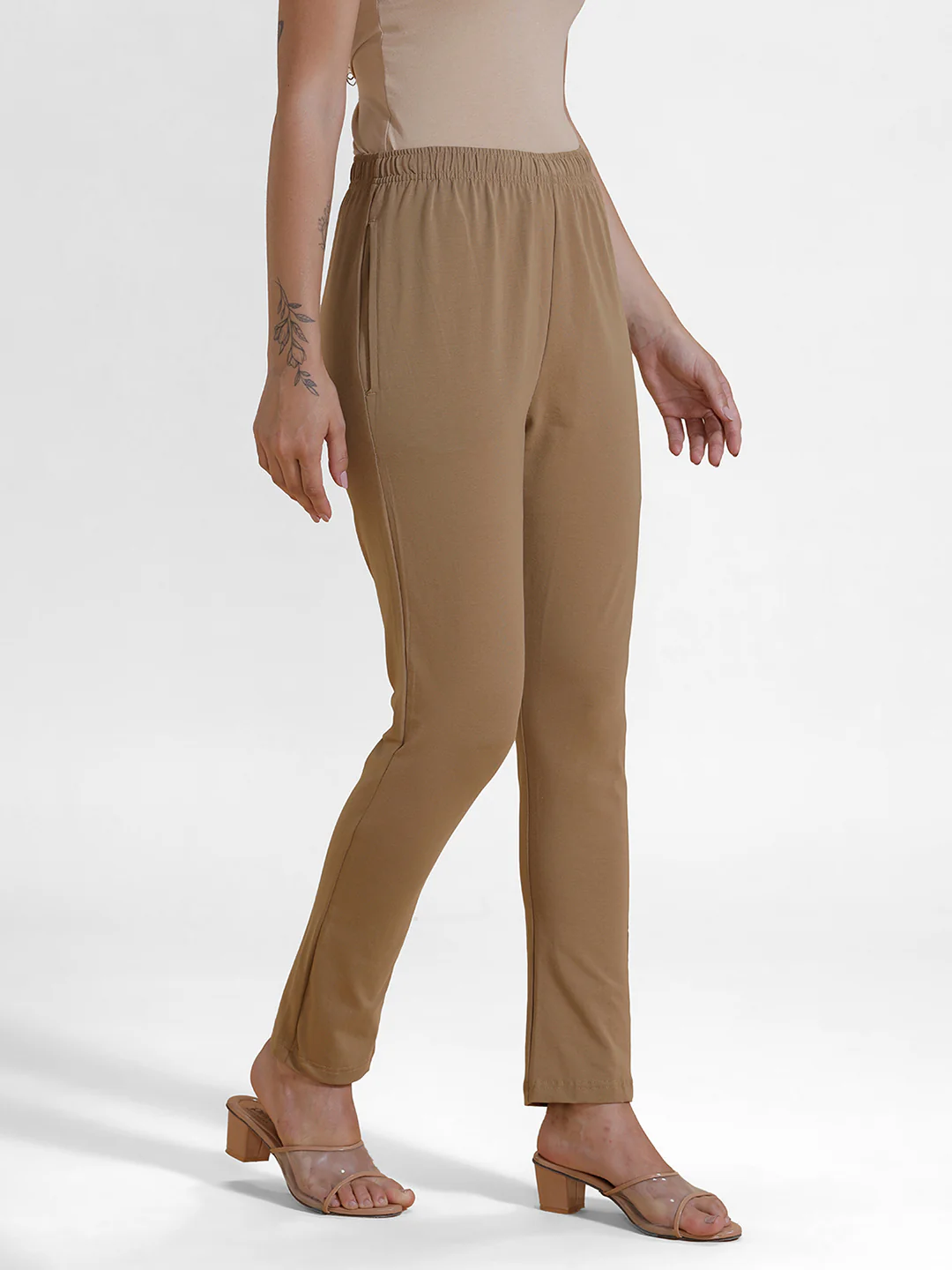 Women Beige Casual Pants - Image 2