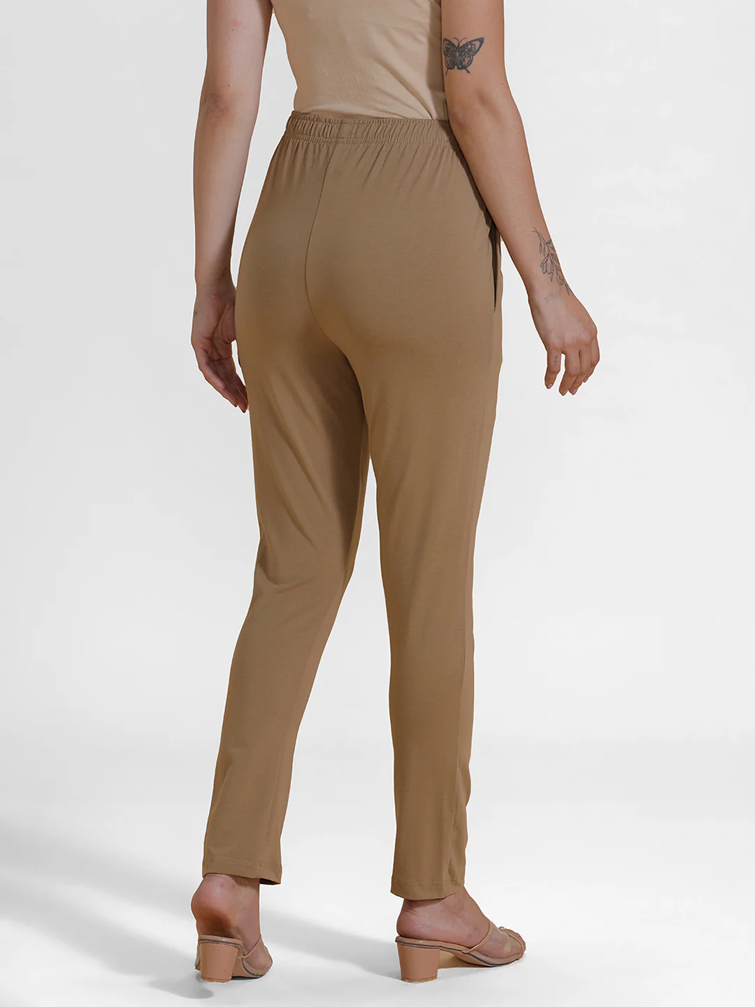 Women Beige Casual Pants - Image 3