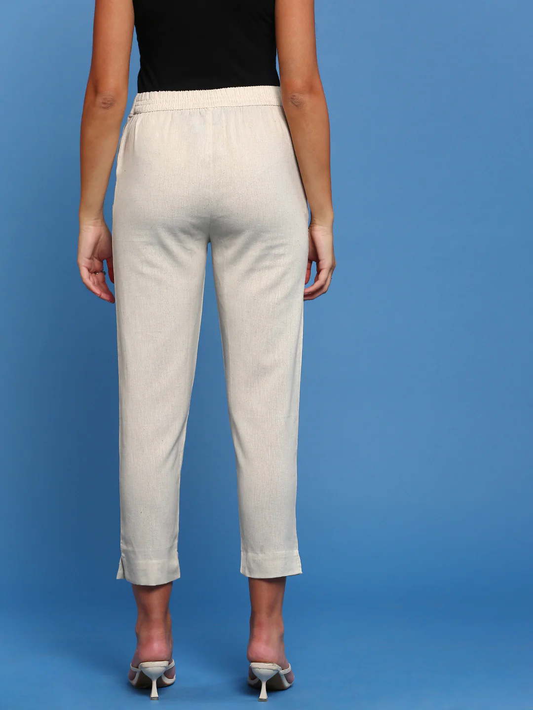 Women Beige Casual Pants - Image 4
