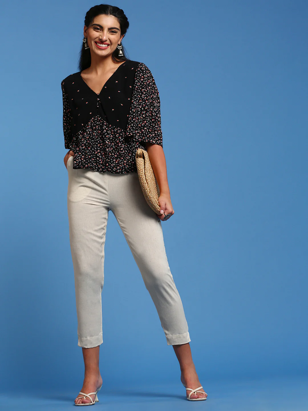 Women Beige Casual Pants - Image 5