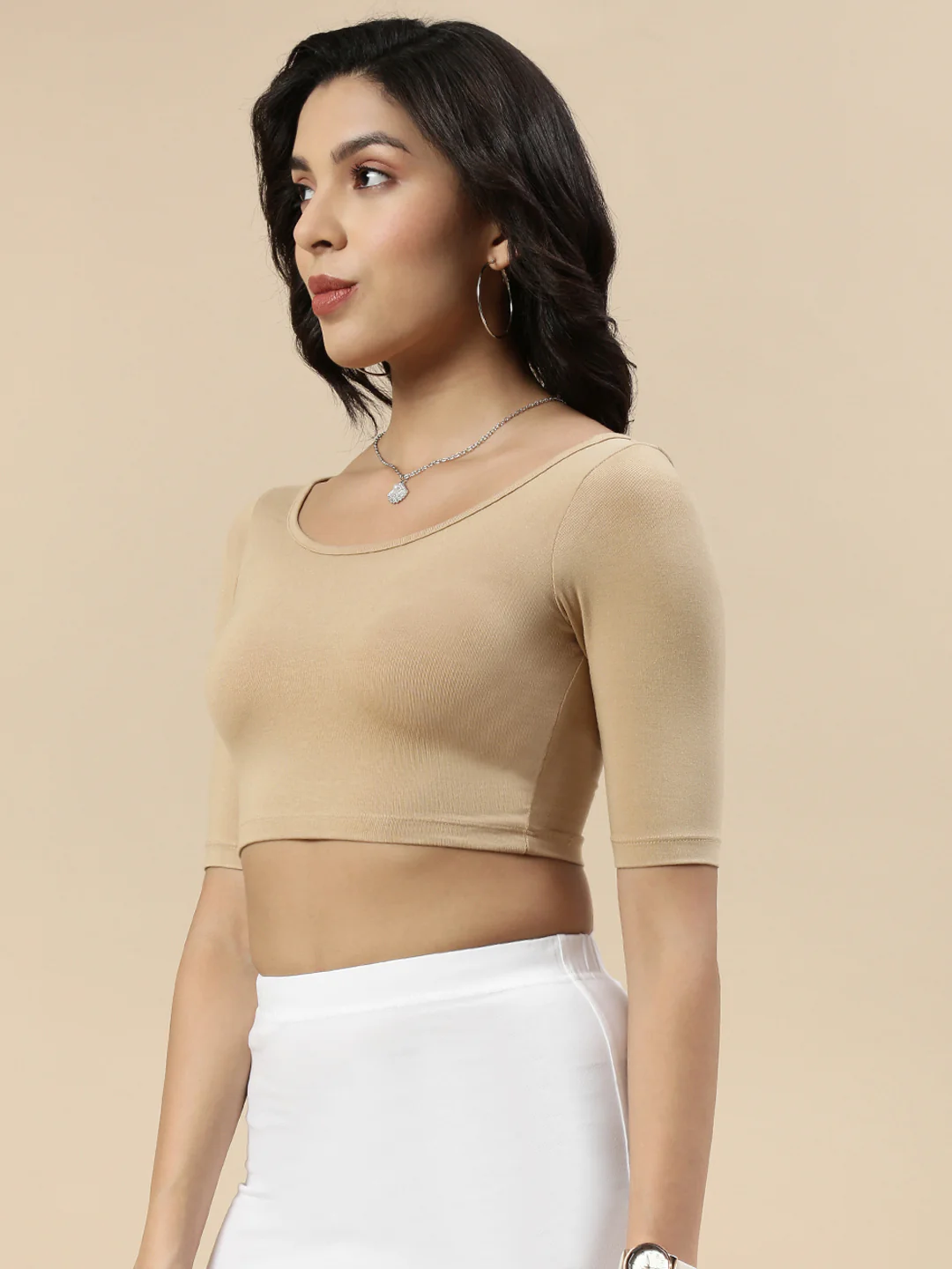 Women Beige Casual Top - Image 4