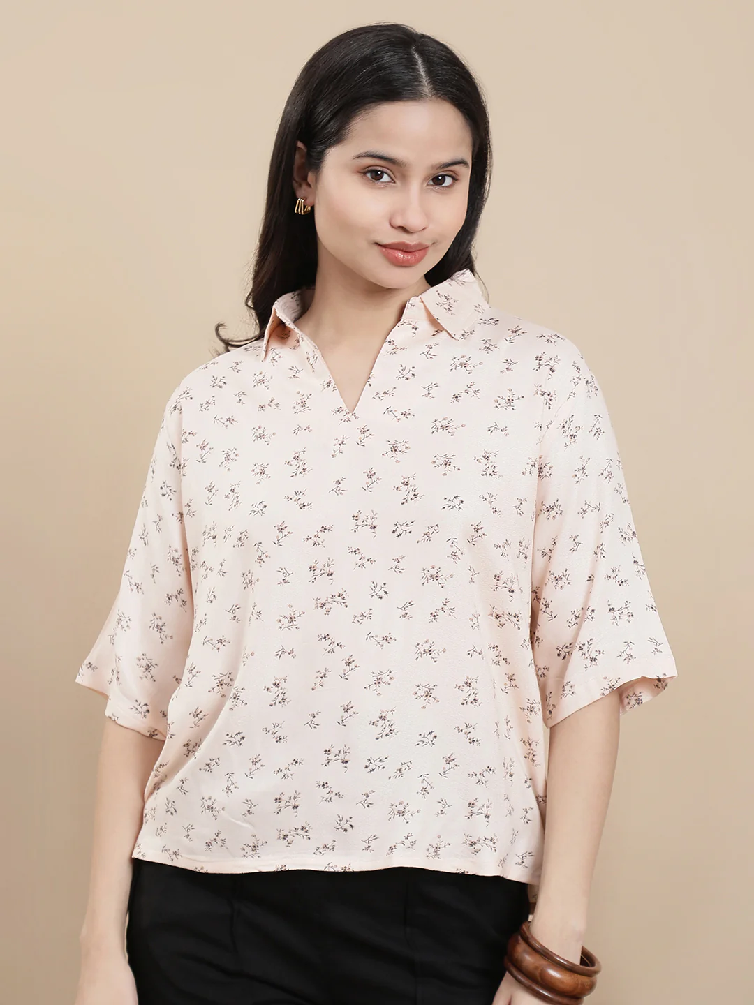 Women Beige Casual Top - Image 3