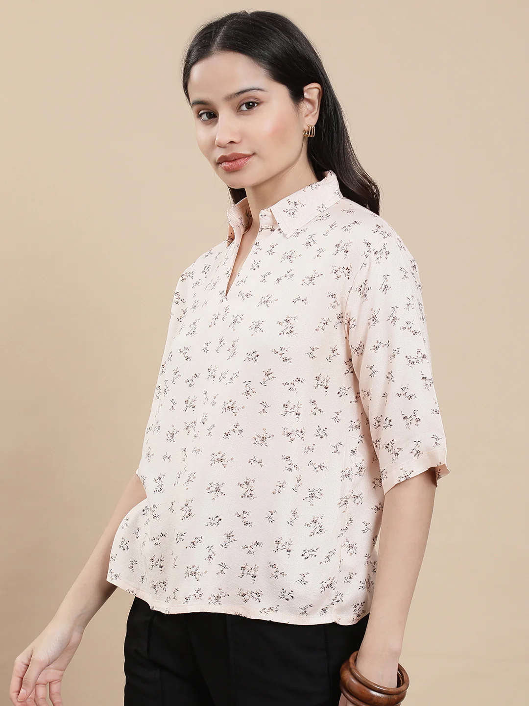Women Beige Casual Top - Image 4
