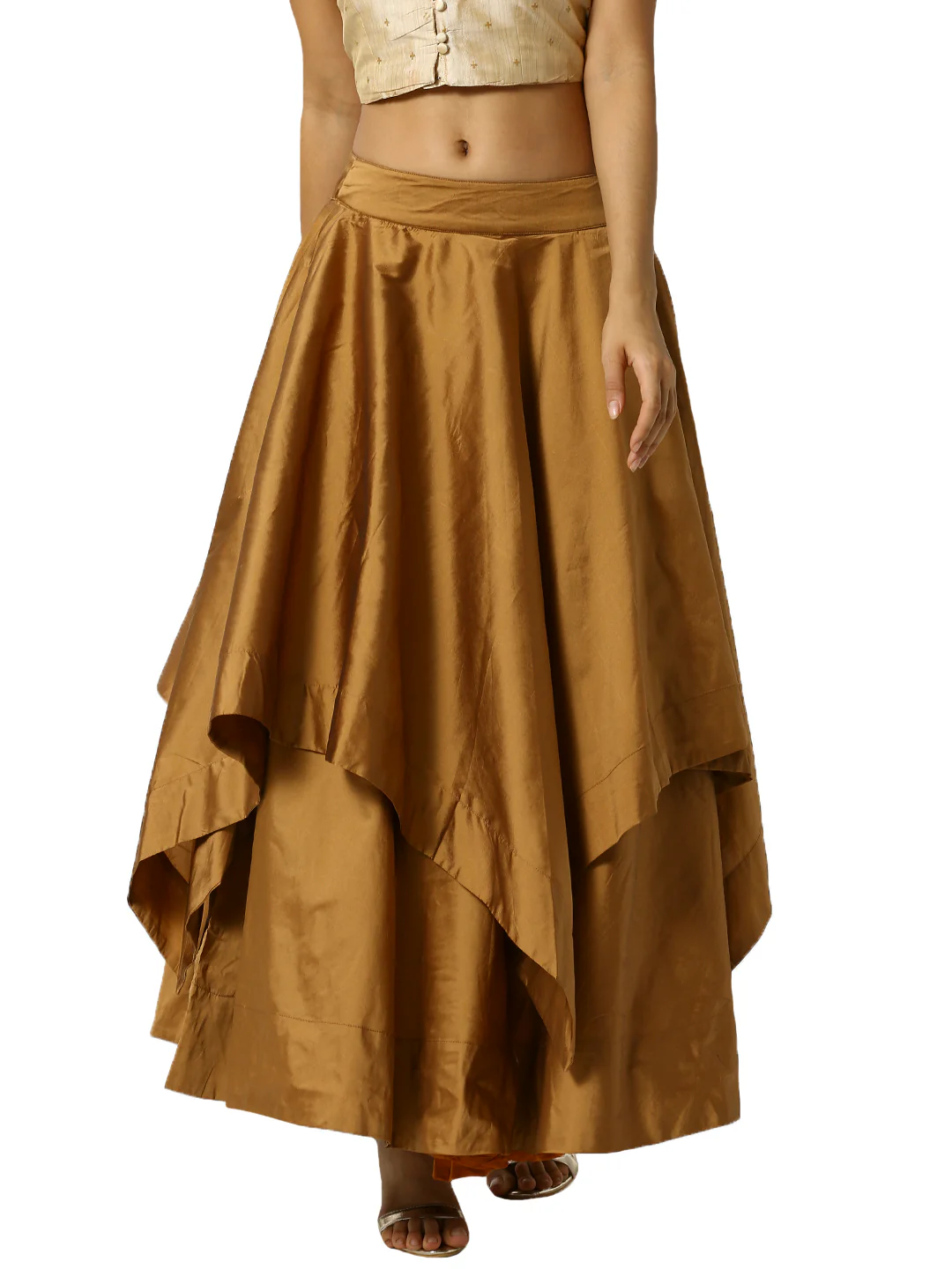 Women Beige Festive Skirt - Image 2