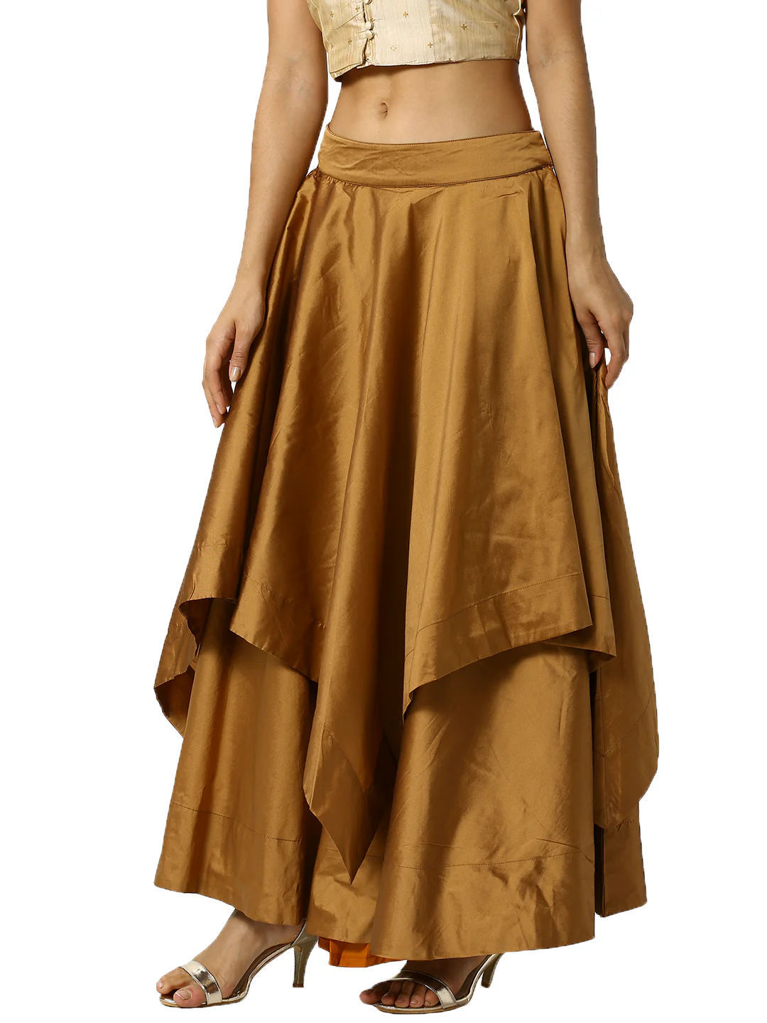 Women Beige Festive Skirt - Image 3