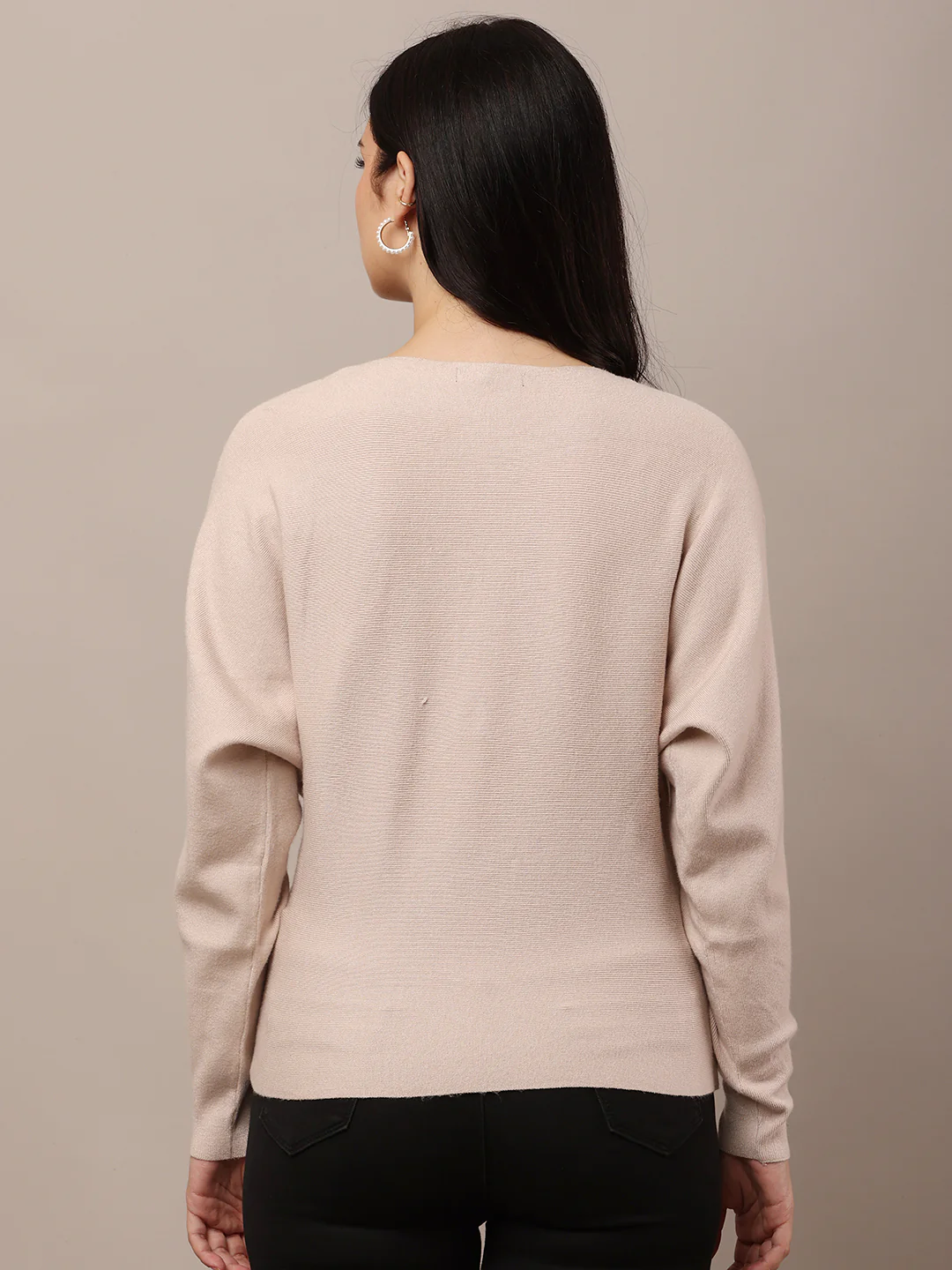 Women Beige Full Sleeve Sweater - Image 4
