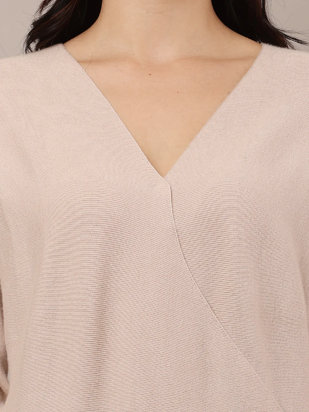 Women Beige Full Sleeve Sweater - Image 5