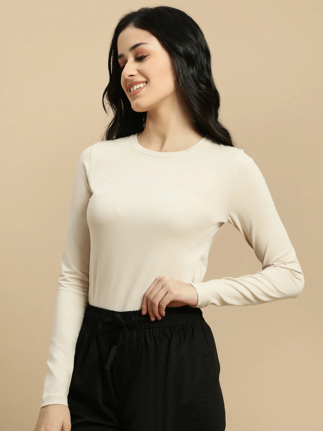 Women Beige Full Sleeve Top - Image 6