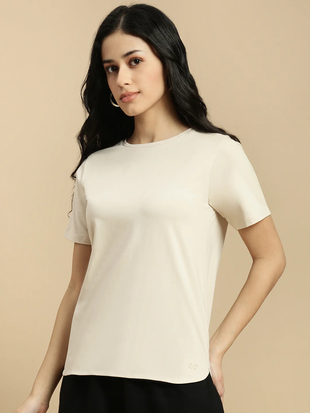 Women Beige Half Sleeve Top - Image 3