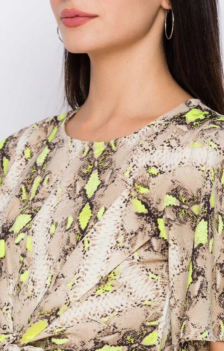 Women Beige Printed Top - Image 5