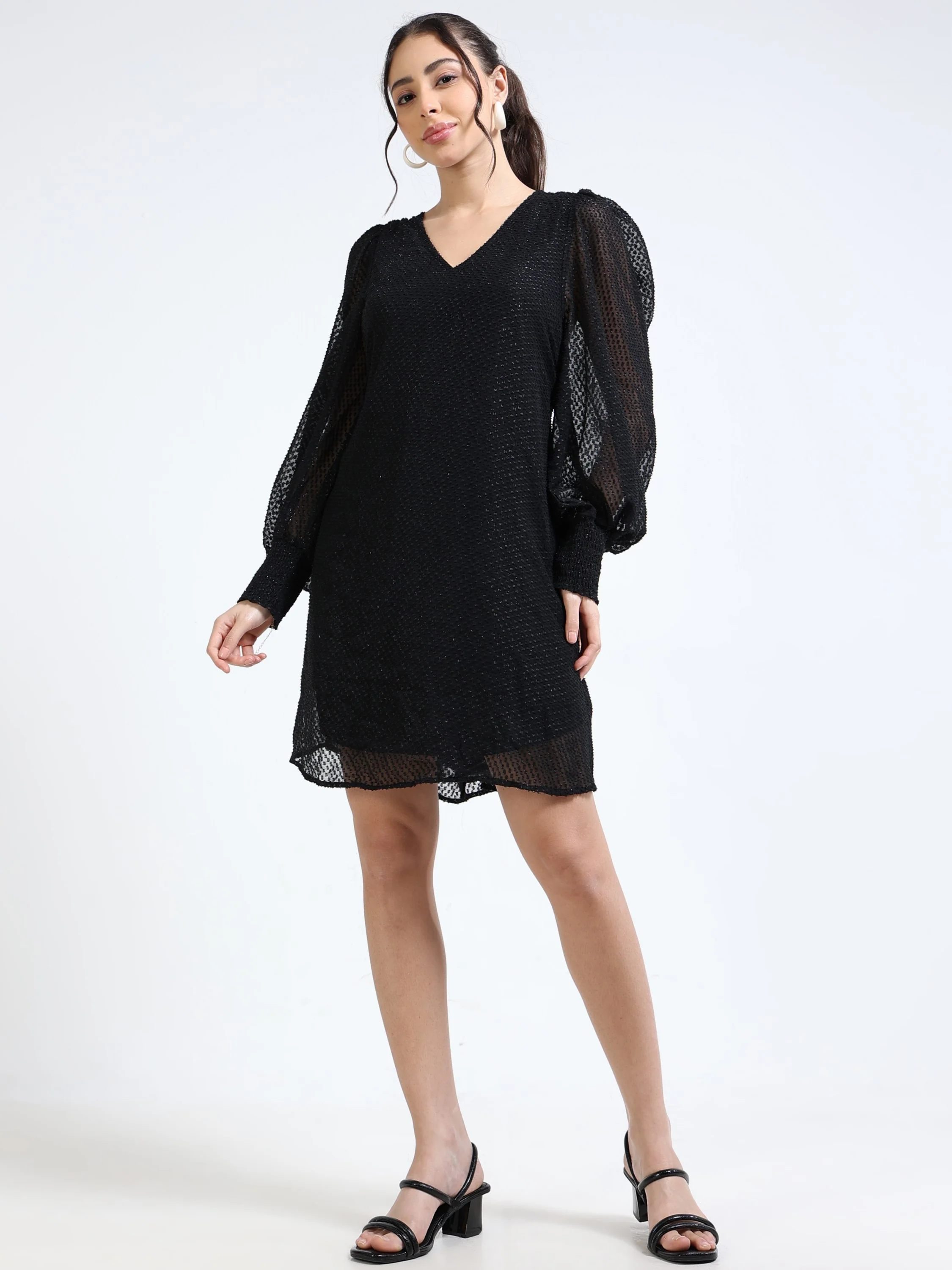 Women Balloon Sleeve Party Dress - Image 2