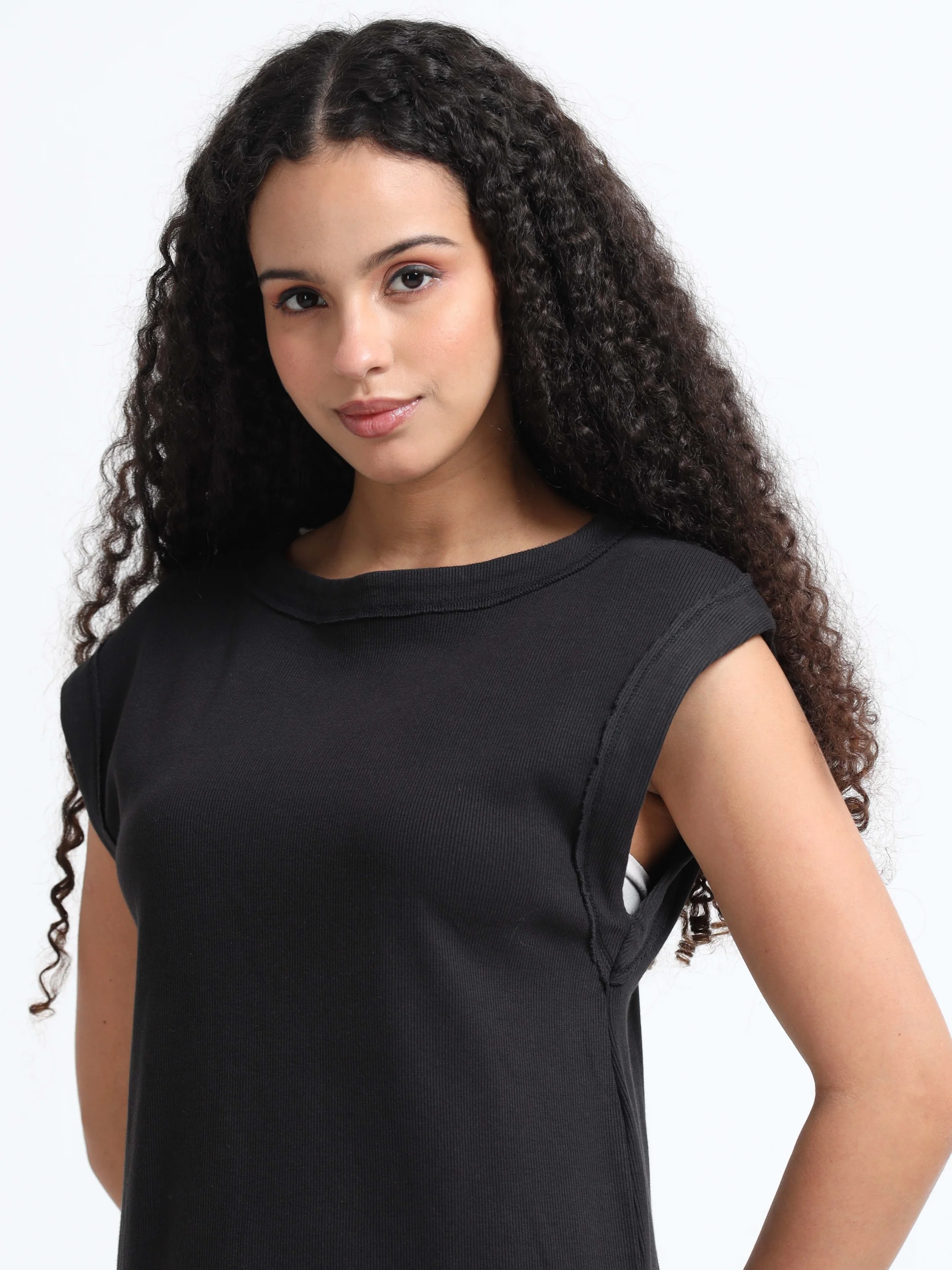 Women Black & White Peplum Dress - Image 5
