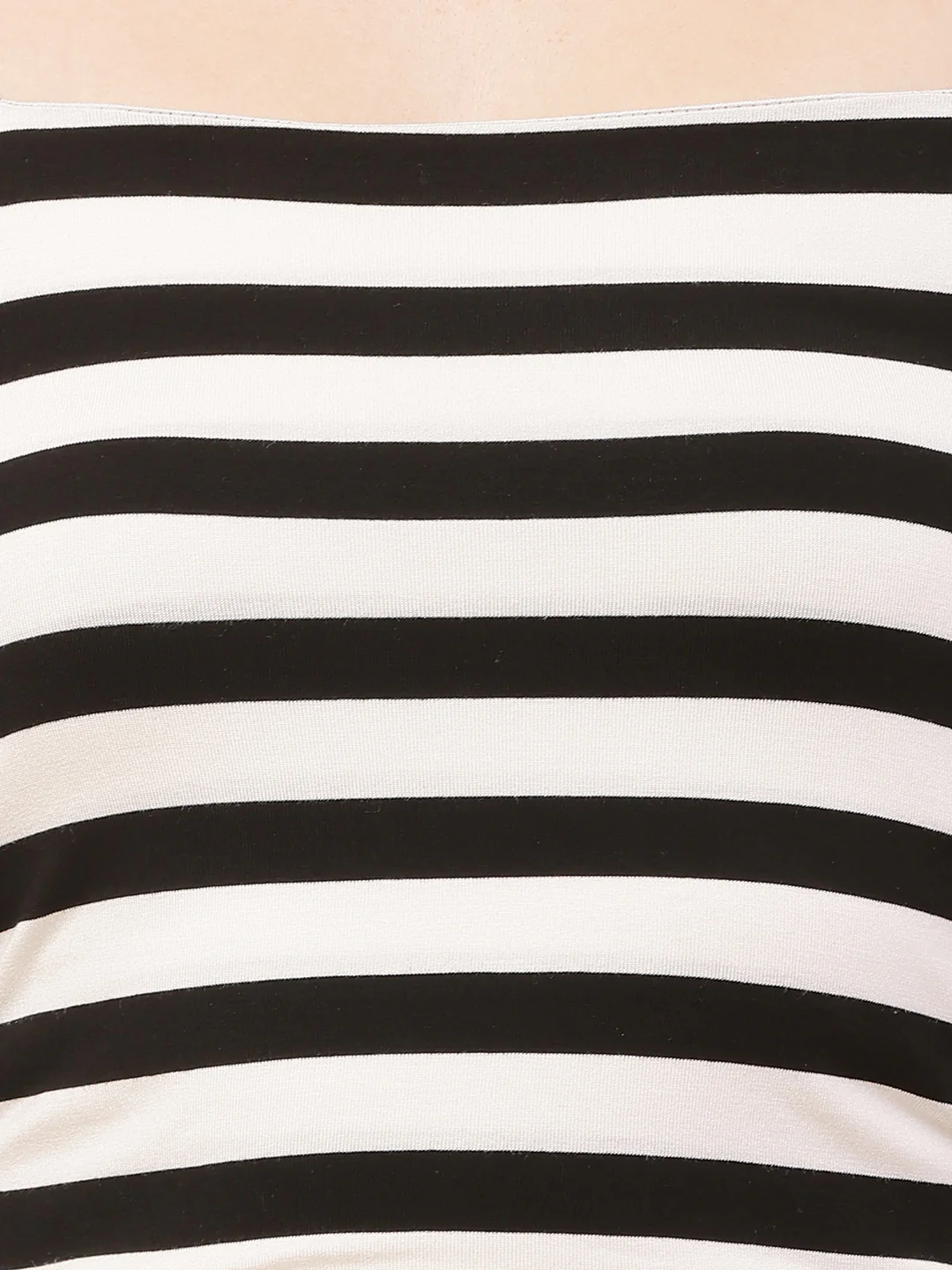 Women Black and White Striped Top - Image 5