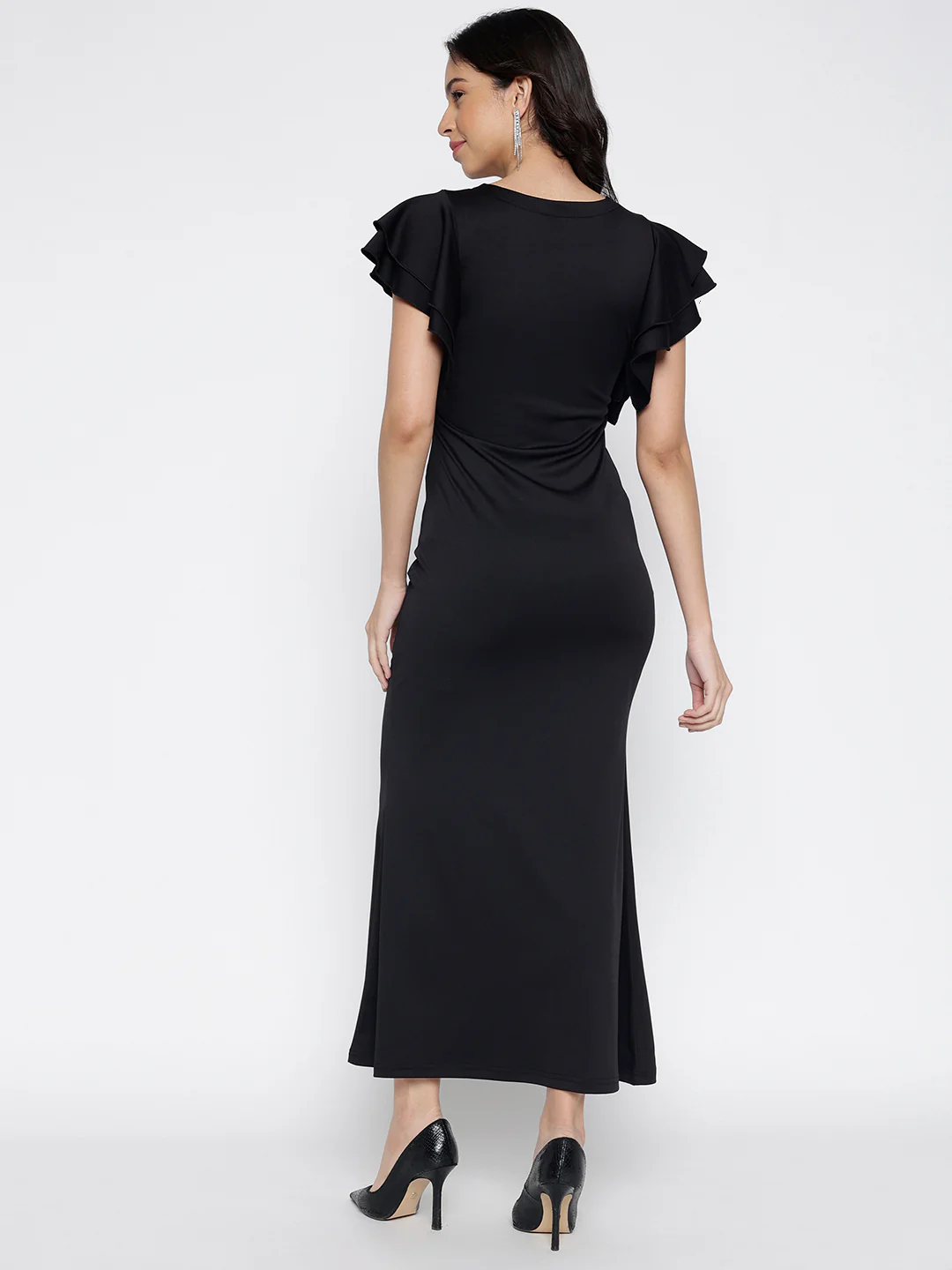 Women Black Armani Zurich Charm Midi Dress - Image 2