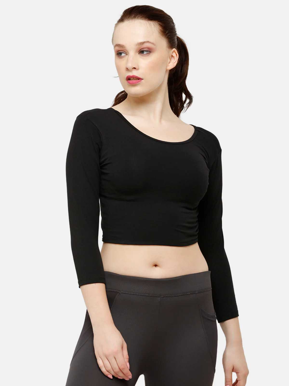 Women Black Athleisure Top