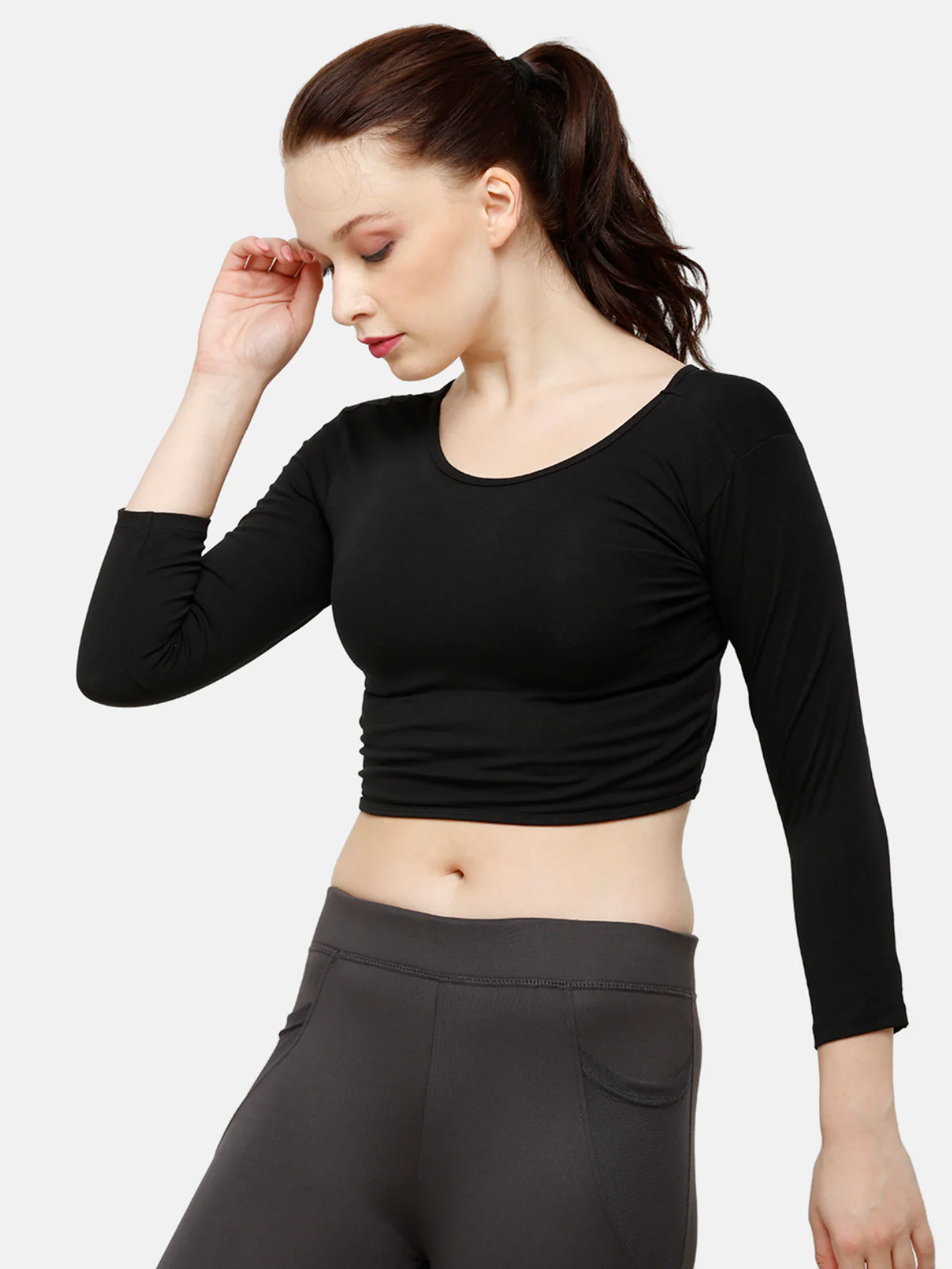 Women Black Athleisure Top - Image 4