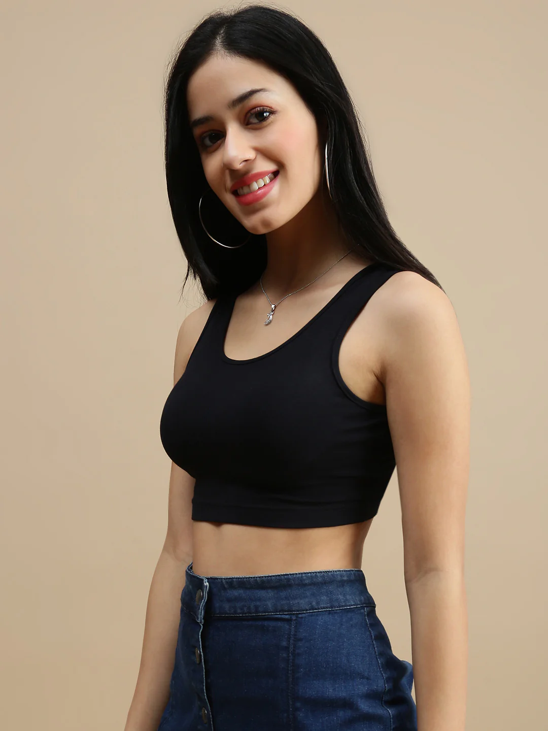 Women Black Athleisure Top - Image 3