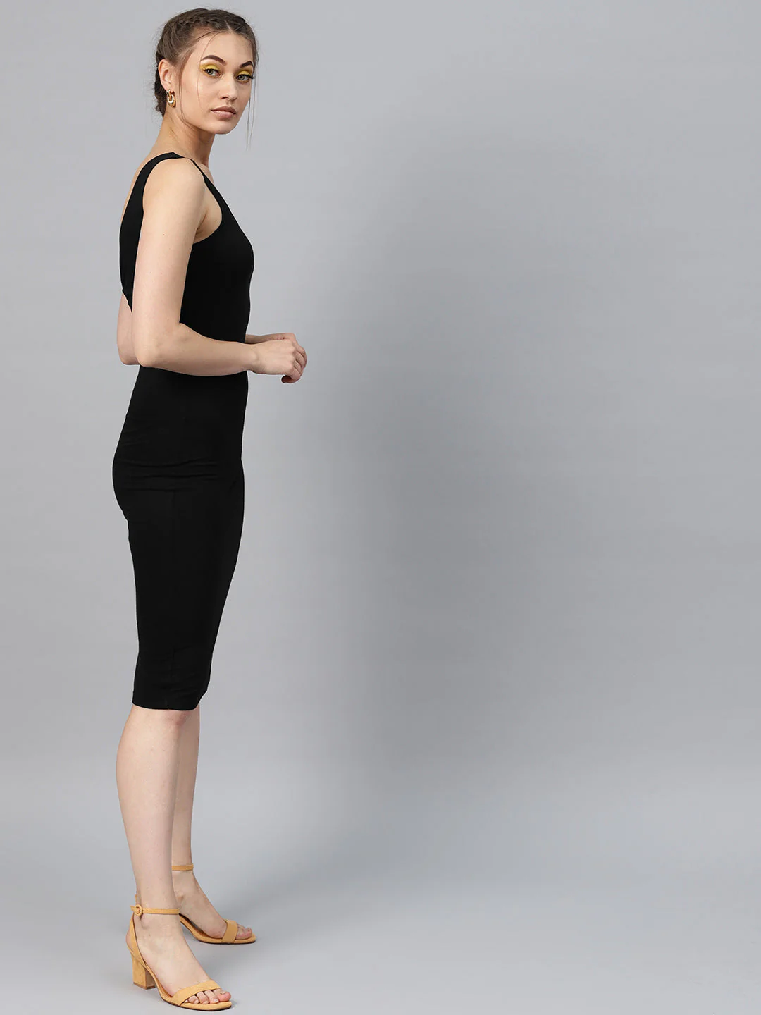 Women Black Back Knot Cutout Dress - Image 4