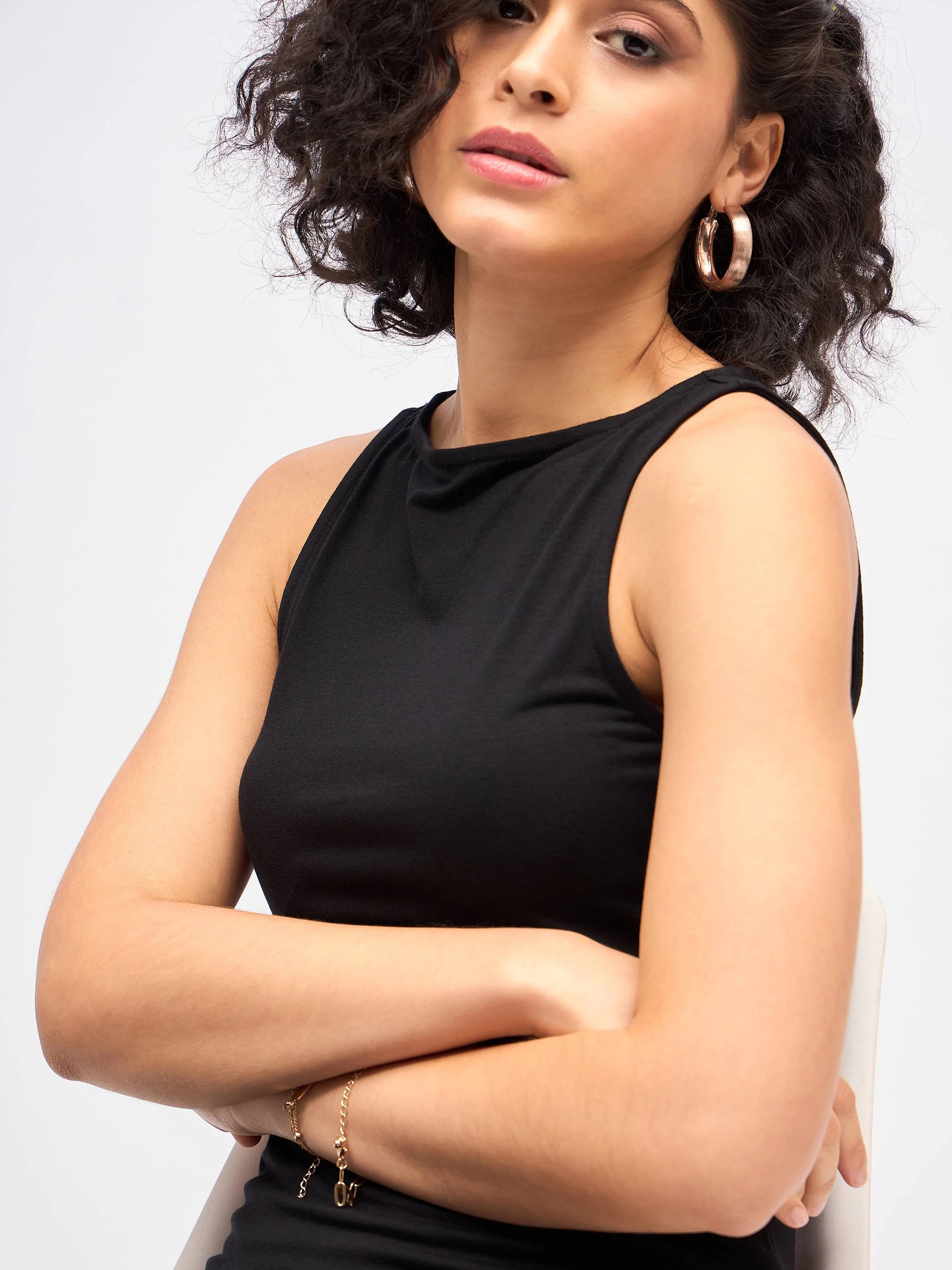 Women Black Boat Neck Bodycon Jersey Maxi Dress - Image 4