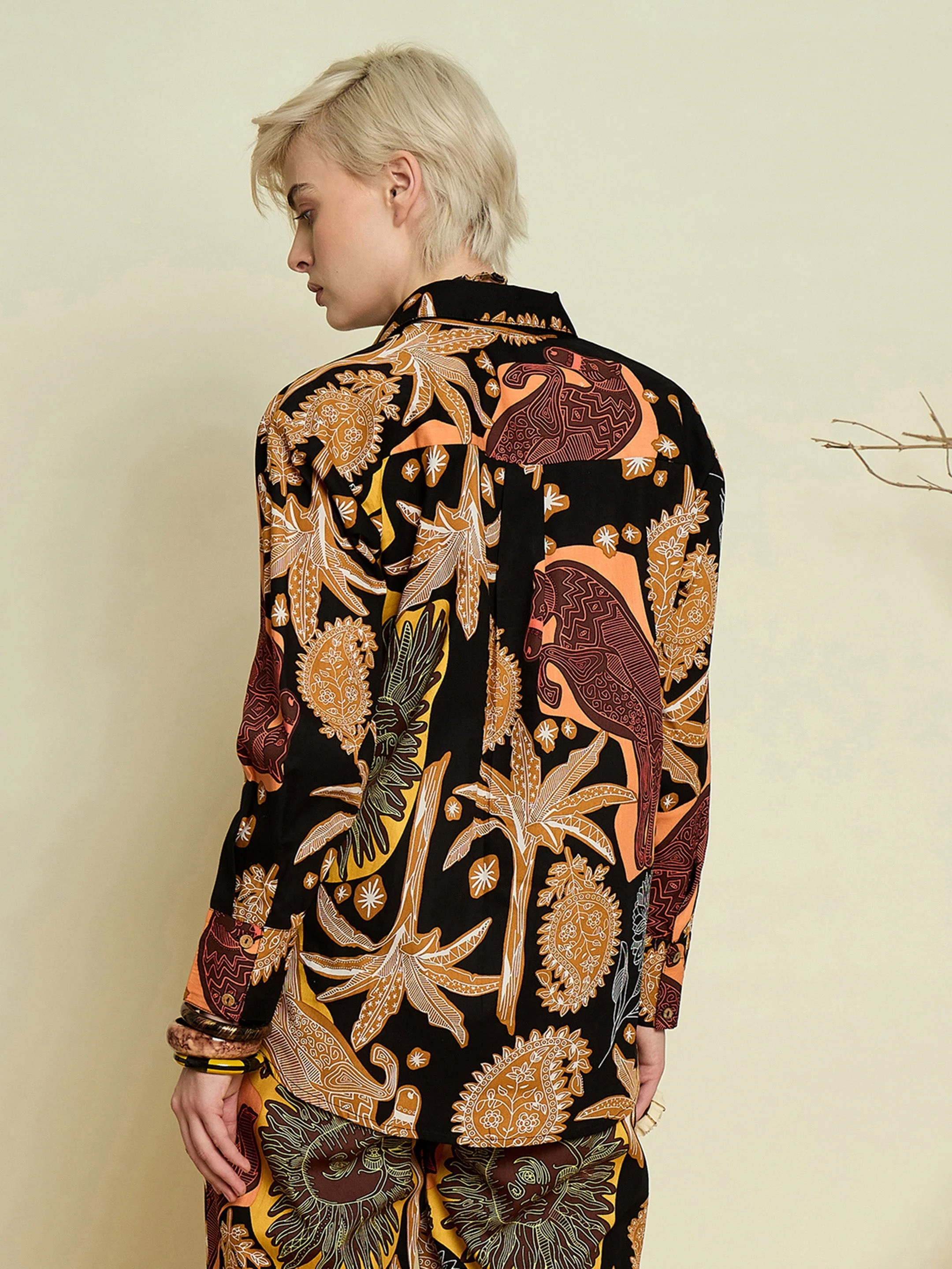 Women Black Boho Printeded Regular Shirt - Image 5