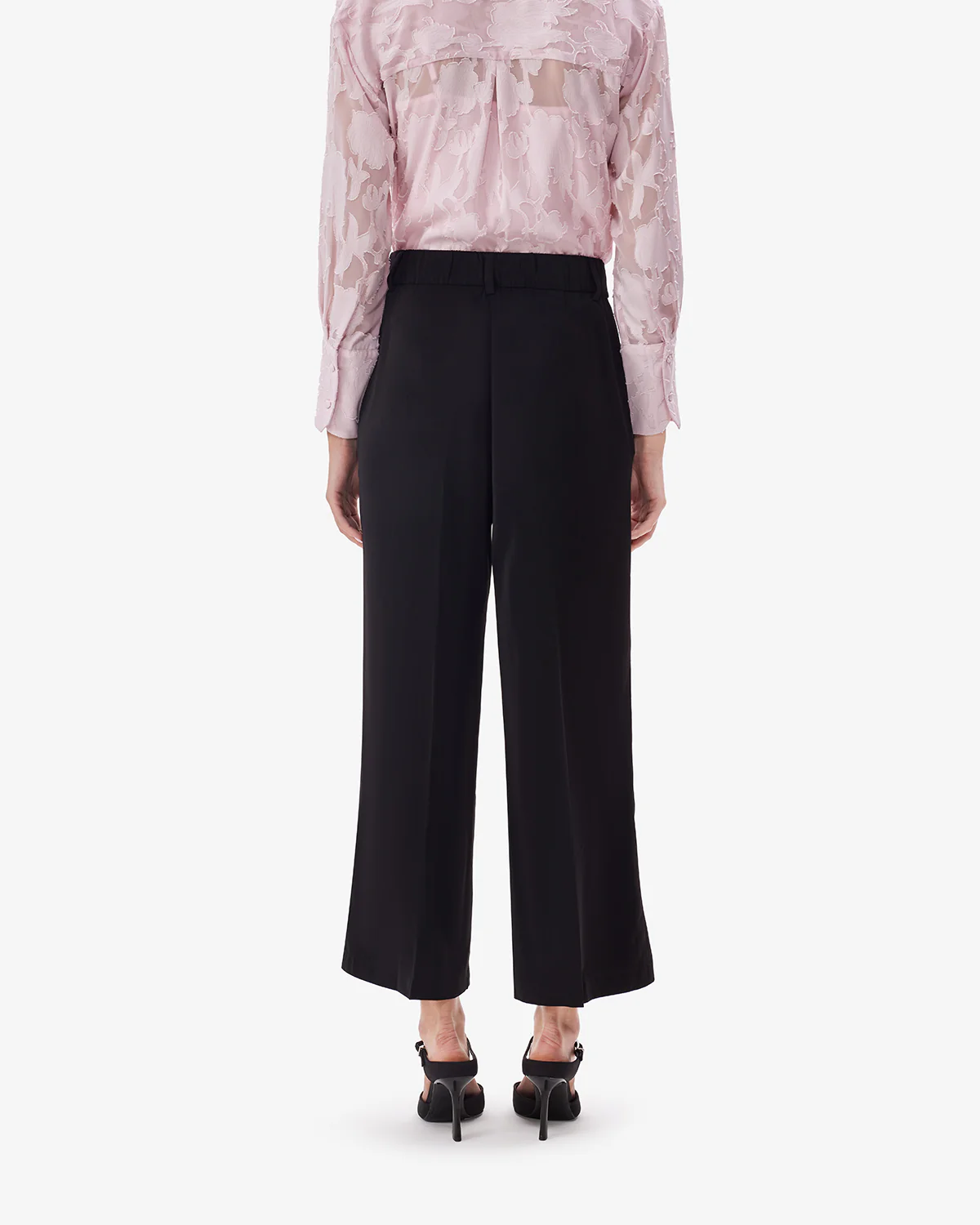 Women Black BreezeFlow Wide Leg Pants - Image 2