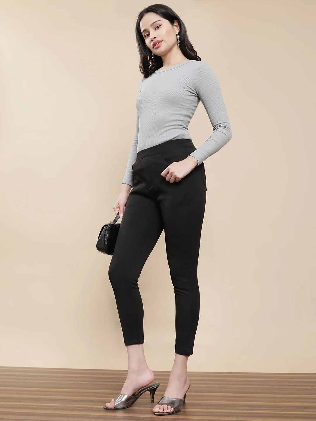 Women Black Casual Jegging - Image 5