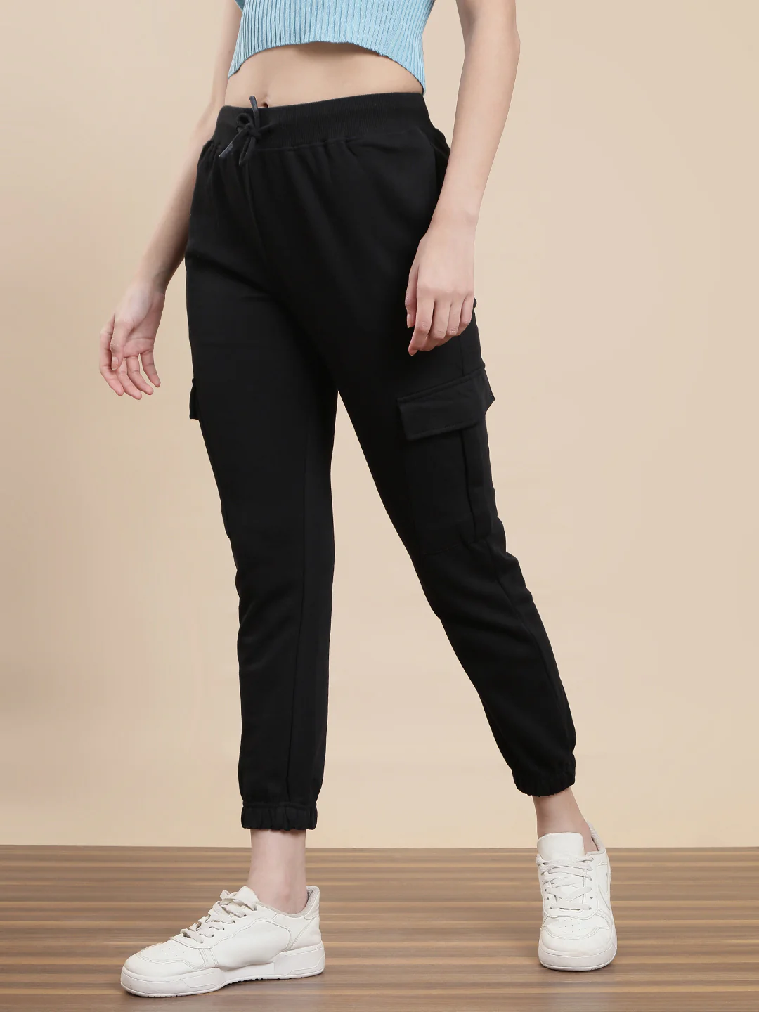 Women Black Casual Jogger - Image 3