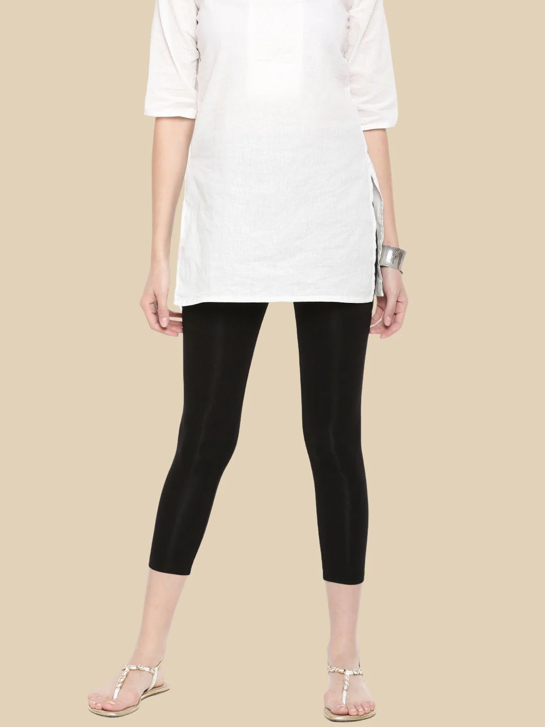 Women Black Casual Leggings - Image 2