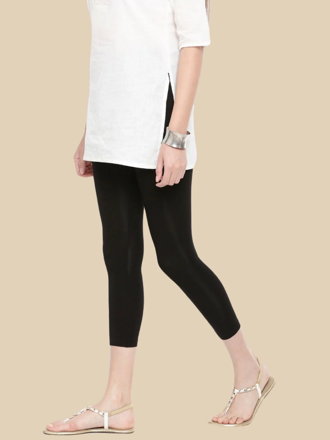 Women Black Casual Leggings - Image 3