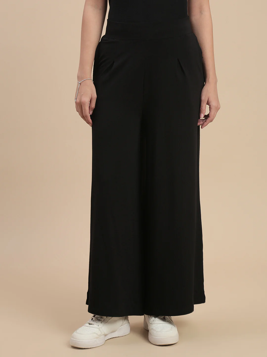 Women Black Casual Palazzo