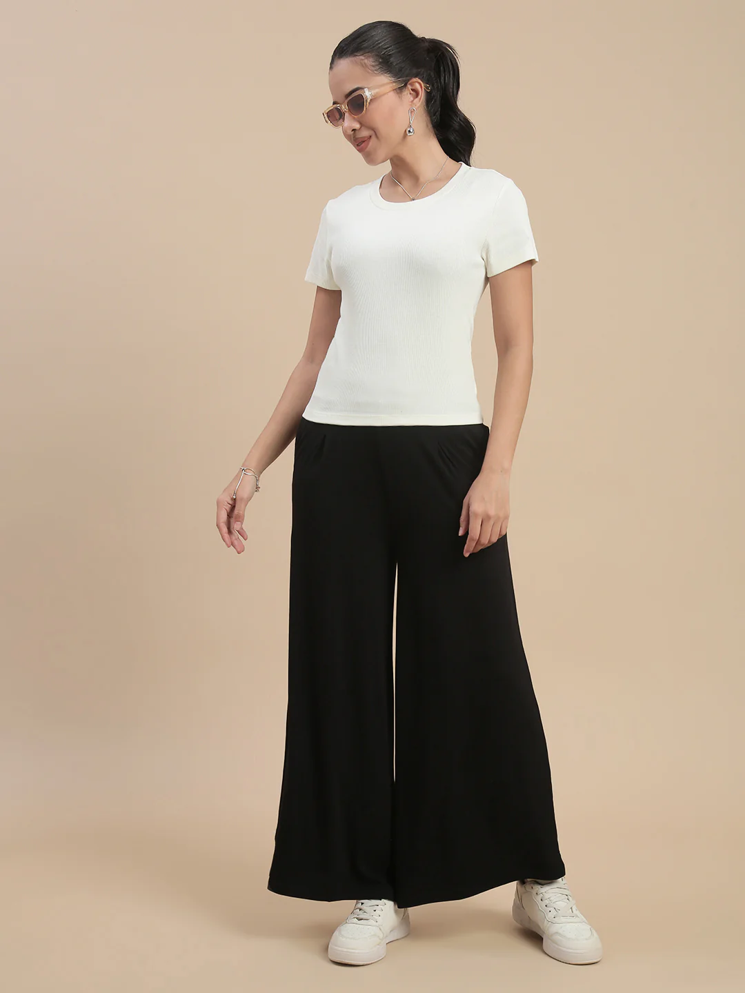 Women Black Casual Palazzo - Image 5