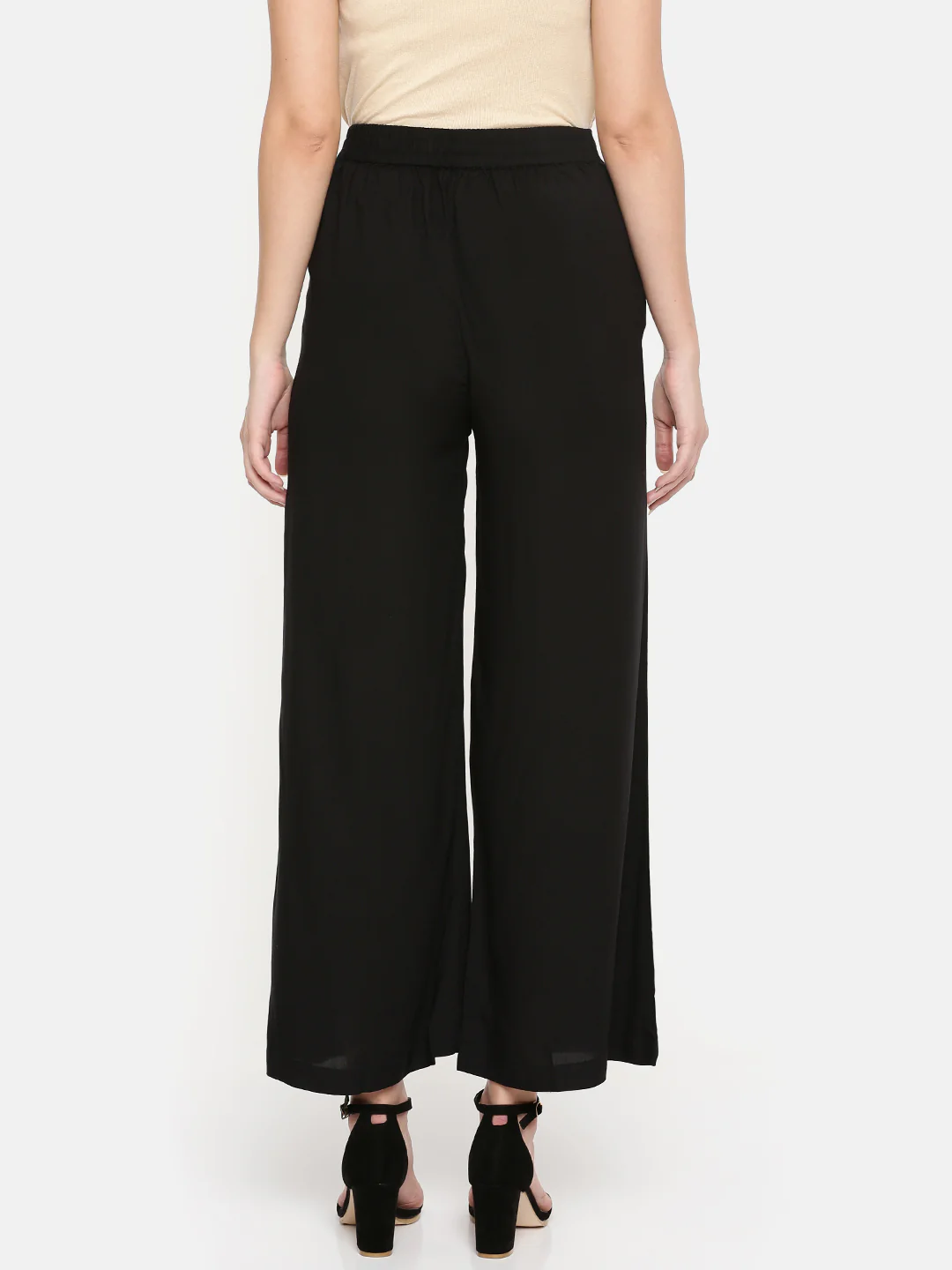 Women Black Casual Palazzo - Image 3