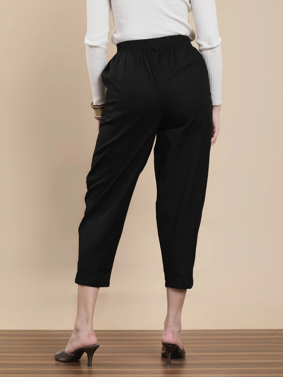 Women Black Casual Pants - Image 2