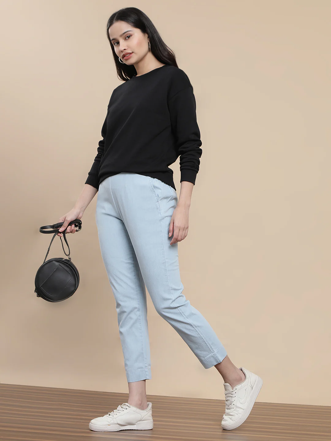 Women Black Casual Sweatshirt - Image 5