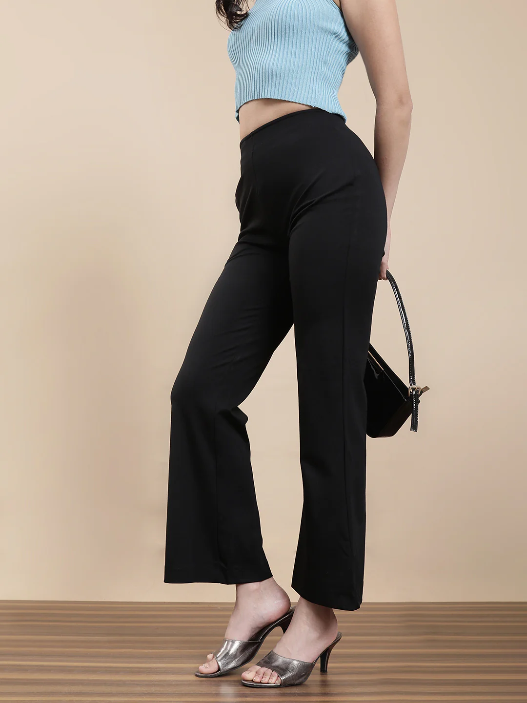 Women Black Casual Tregging - Image 3