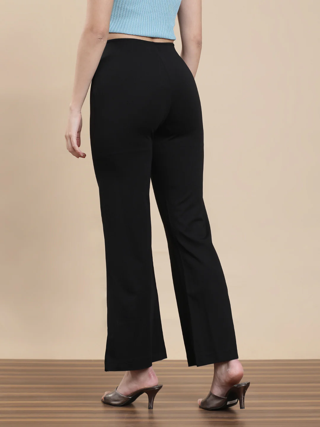 Women Black Casual Tregging - Image 4