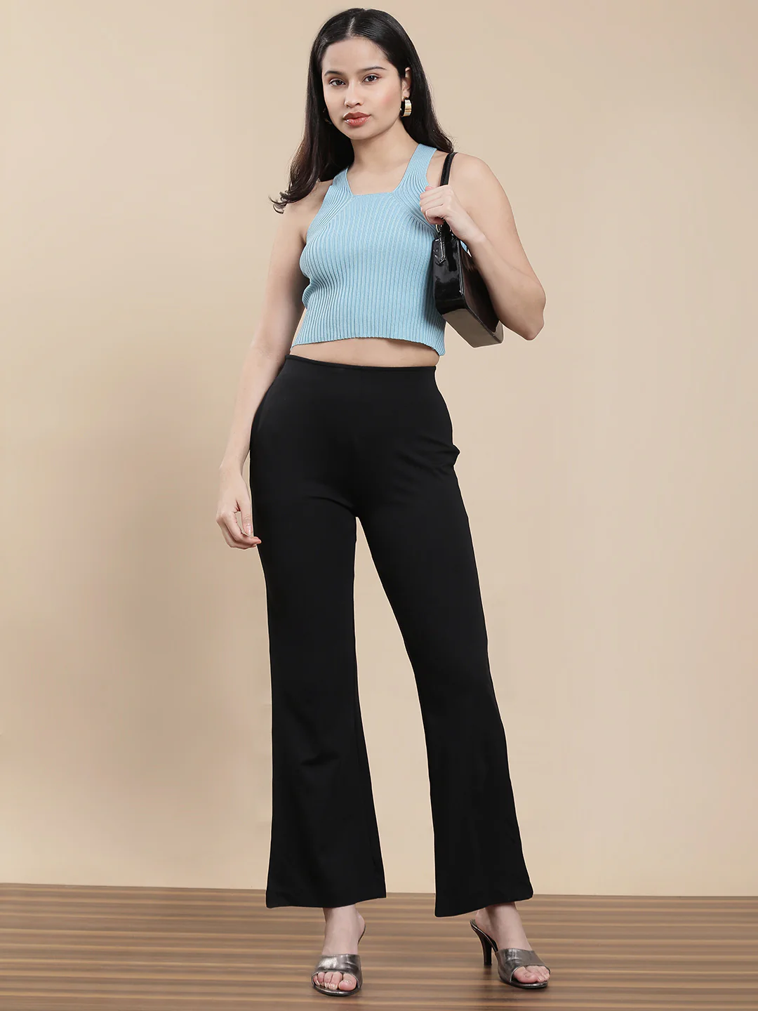 Women Black Casual Tregging - Image 5