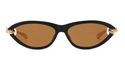 Women Black Cat Eye Brown Sunglasses - Image 2