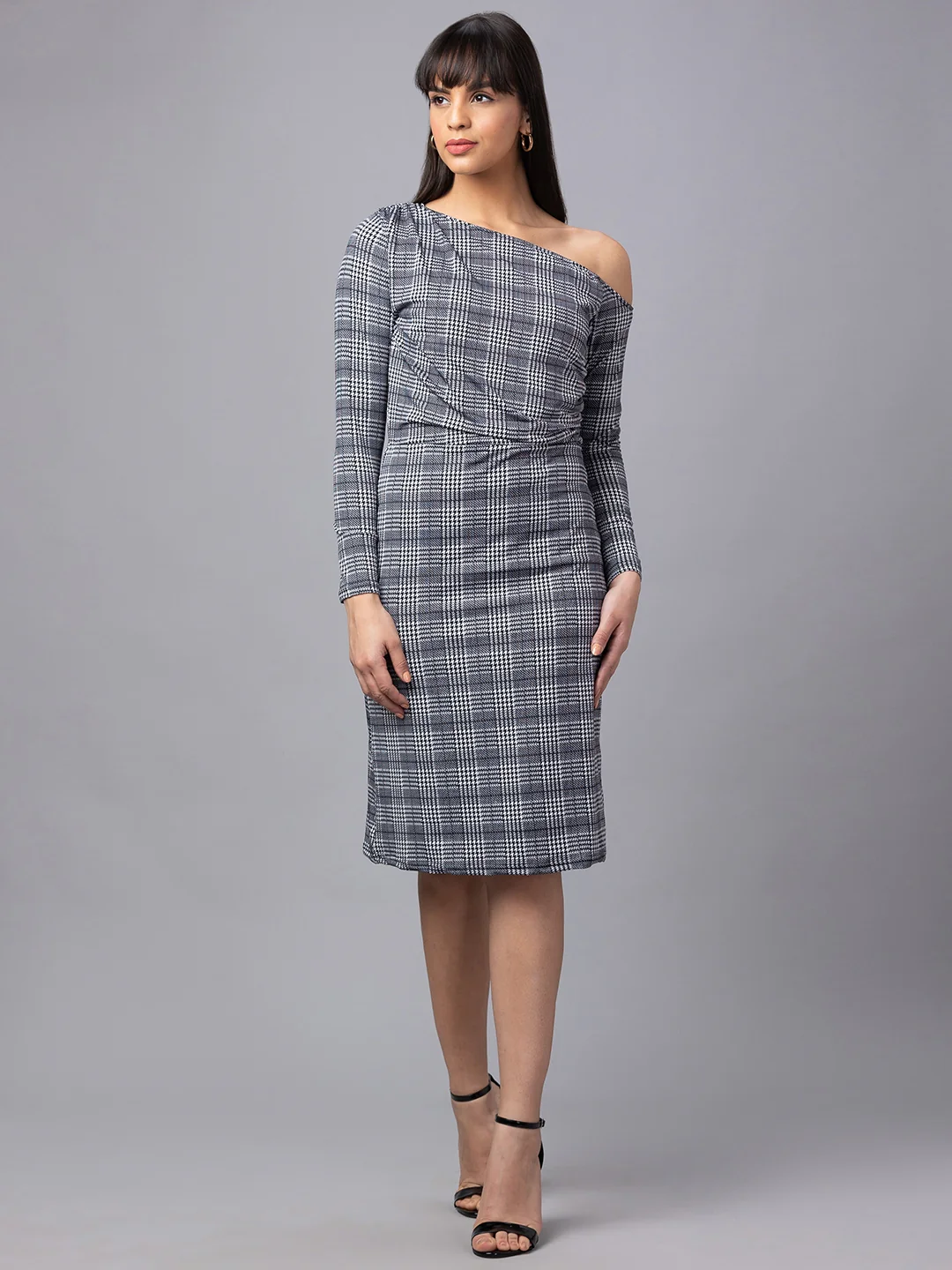 Women Checked Bodycon Dress - Image 6
