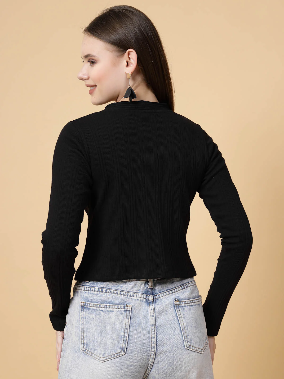 Women Black Crop Top - Image 5